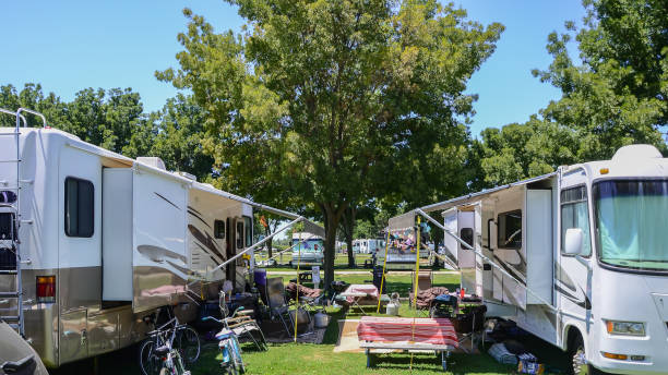 istock Door to door Rv camping 1387500738