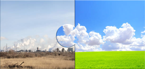 istock Ecology, nature, pollution, and clean energy concept. Environmental pollution 1387507522