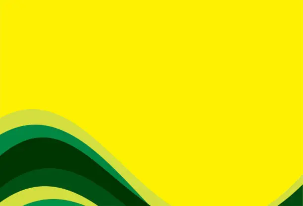 Vector illustration of Green and yellow wavy abstract technology background template vector illustration on a yellow background