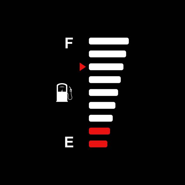 ilustraciones, imágenes clip art, dibujos animados e iconos de stock de indicador de combustible para el conteo de nivel de gas, gasolina, gasolina, diesel. icono de escalas de medidor de combustible. medidor de automóvil para medir el consumo de combustible y controlar la llenura del tanque de gasolina. medición del rendimi - gas gauge full empty