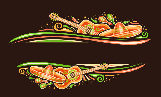 vektorrahmen für cinco de mayo - mexican culture cinco de mayo backgrounds sombrero stock-grafiken, -clipart, -cartoons und -symbole