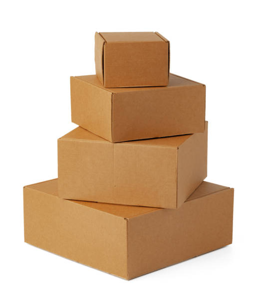 istock Craft cardboard boxes isolated on white background 1387513722