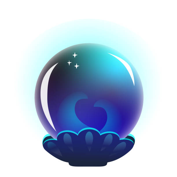ilustraciones, imágenes clip art, dibujos animados e iconos de stock de bola mágica. elemento vectorial - snow globe dome glass transparent