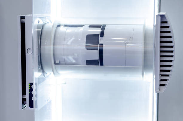 istock Installation of the recuperator, home ventilation system. 1387519300