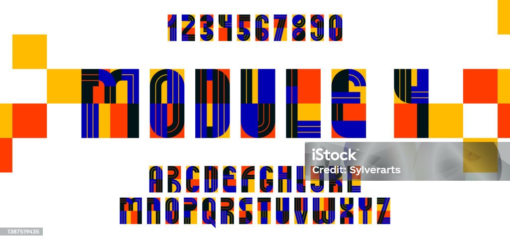 Geometric Modern Font Vector Design Geometrical Typography Alphabet ...