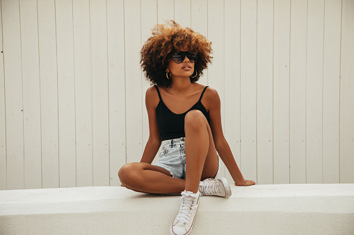 Pretty young afro woman