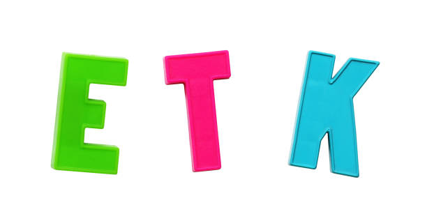 istock Colorful plastic letters E, T, K isolated 1387521419