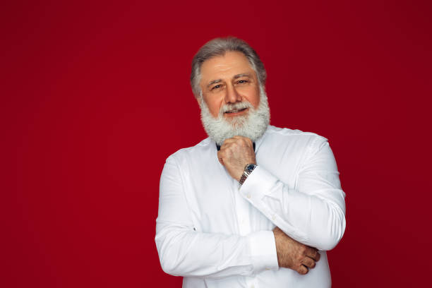 istock Portrait of emotional old man 1387522061