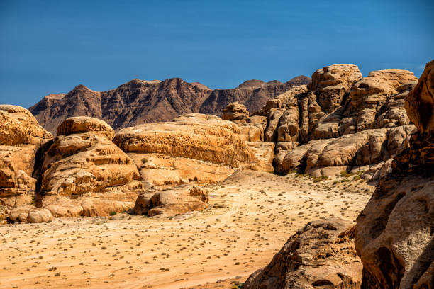 istock Extraordinary mountain desert landscape, Wadi Rum Protected Area, Jordan. 1387528802