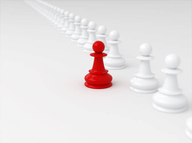 istock Leadership success, and teamwork concept, red chess pawn 1387529725