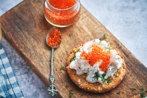 Skagen Toast Scandinavian Prawn Cocktail with Fish Roe