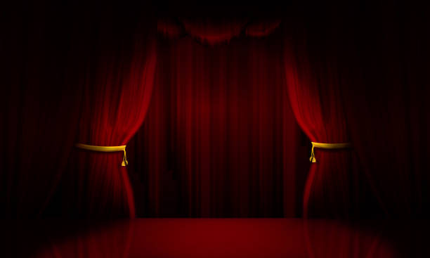 Circus or opera opening anticipation illustration concept. stock photo