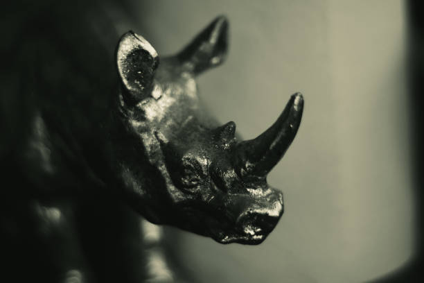 istock Detail with silver rhino head 1387535342