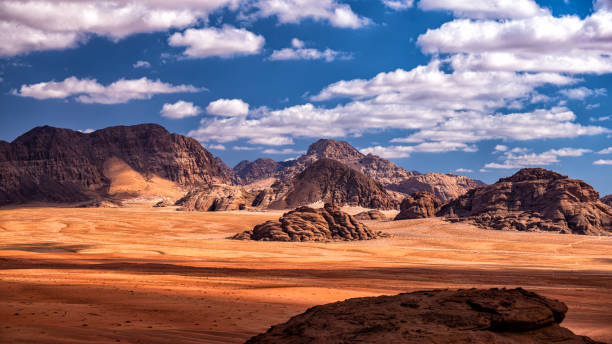 istock Extraordinary mountain desert landscape, Wadi Rum Protected Area, Jordan. 1387543365