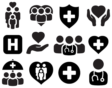 Vector illustration of medical icons.