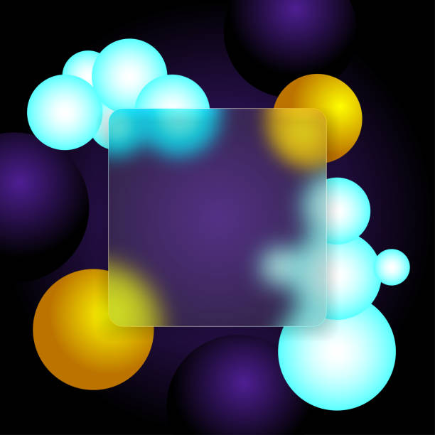 istock Glass morphism concept with snowman, cloud and balls. Soft matte transparency glass effect vector. 1387546015
