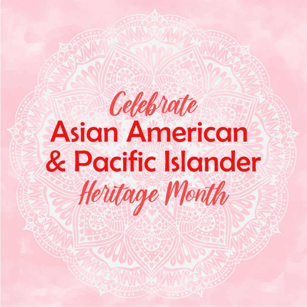 Asian American Pacific Islander Heritage month square template with abstract vector watercolor paint textured paper gradient background, round mandala ornament. Pastel pink watercolour texture Asian American Pacific Islander Heritage month square template with abstract vector watercolor paint textured paper gradient background, round mandala ornament. Pastel pink watercolour texture. east asian ethnicity stock illustrations