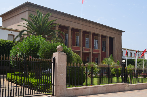 Rabat, Morocco - August 17, 2014: The parliament building.