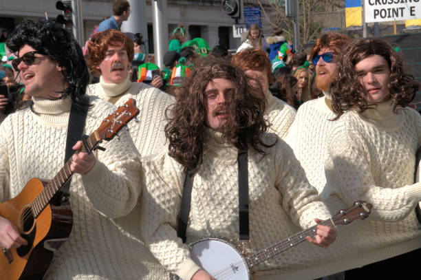 Photo of a marching band taking part in the st Patricks Day Parade Dublin Ireland 2022