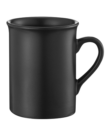 Black Coffee Mug on White