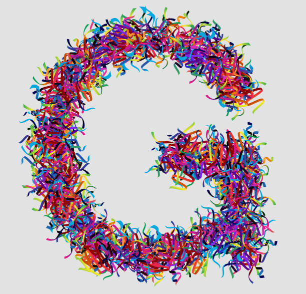 istock Font letter G vector design  made of yarn. font for your unique decoration, concept idea. smooth gradient color. Unique elements for your best design ; logo, font, corporate identity, application 1387560441