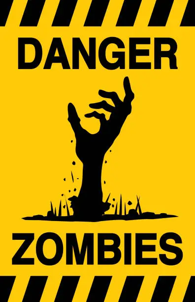 Vector illustration of Danger Zombie Sign