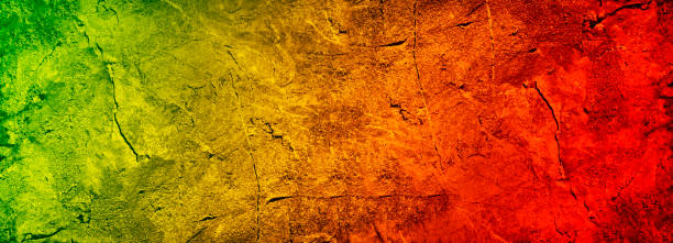 istock Green yellow orange red abstract background. Gradient.Toned rough old stone texture surface. Close-up. Colorful background. 1387596268