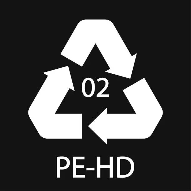 Vector illustration of High-density Polyethylene 02 PE-HD Icon Symbol