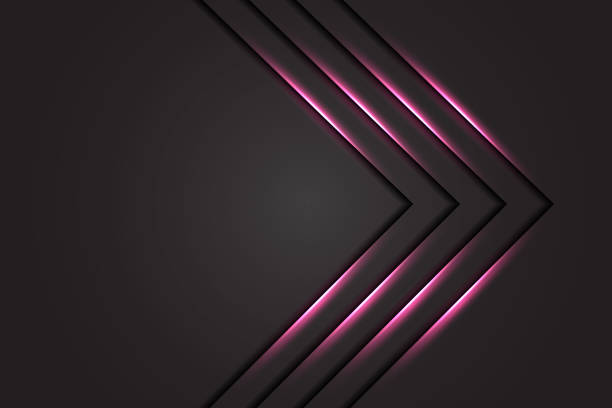 istock Abstract pink light arrow on dark grey design modern luxury futuristic technology background vector illustration 1387599640