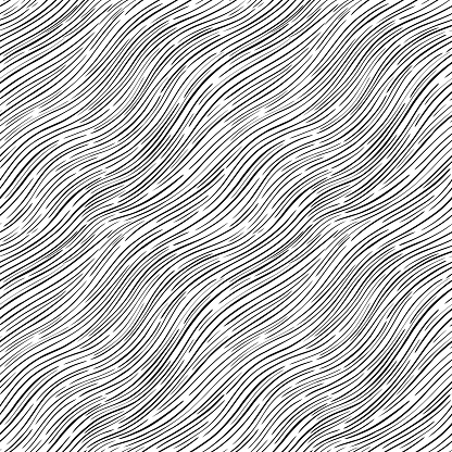 Seamless abstract wave pattern background. Decorative design freehand creative paint. Texture chaotic element.Vector illustration.