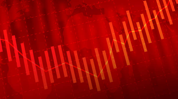 istock Red Stock Market Crashing Graph Abstract Business and Finance background 1387604142