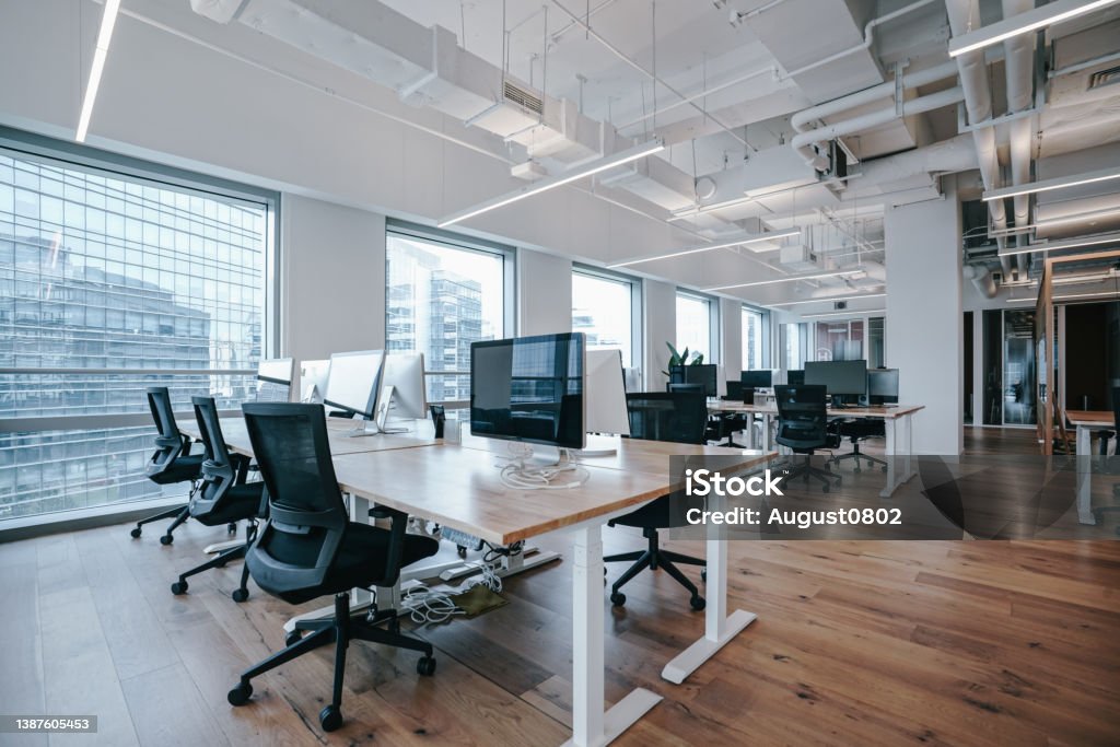 Empty Office Layout Modern Empty Office Stock Photo - Download Image Now - Computer ...