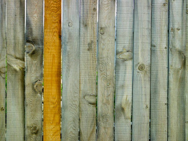 istock Old wooden fence background texture 1387608846