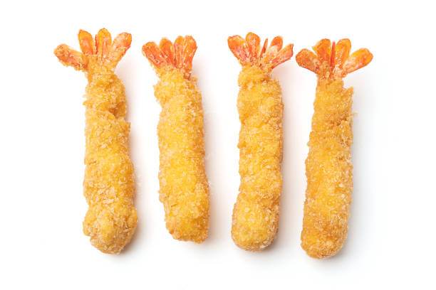 istock Shrimp tempura isolated on a white background. 1387611245