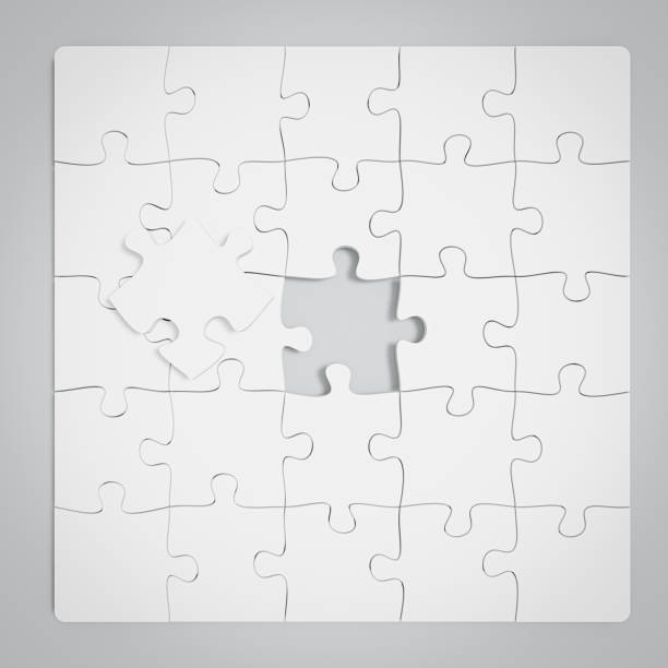 istock 3D illustration. Puzzle pieces  isolated on white background. 3D Rendering 1387613278