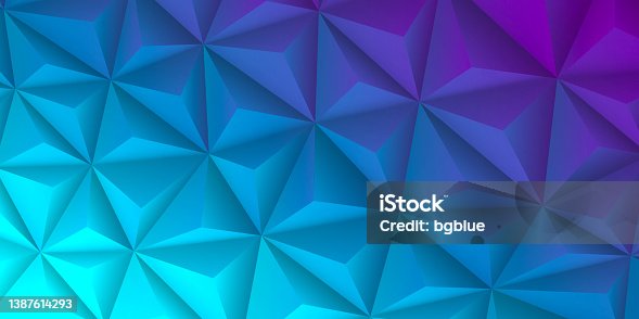 istock Abstract geometric texture - Low Poly Background - Polygonal mosaic - Blue gradient 1387614293