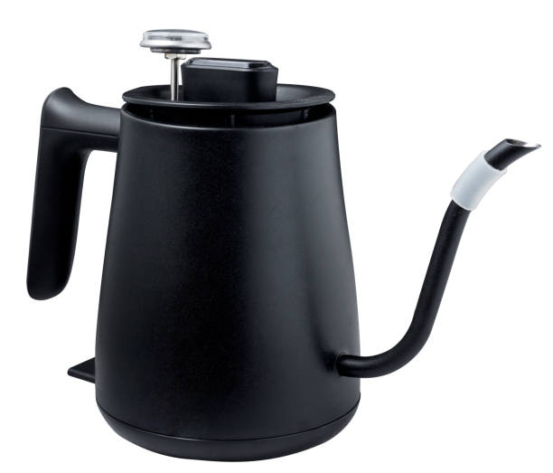 istock Black Gooseneck Electric Kettle isolated on a white background, Cordless Water Kettle. 1387614808