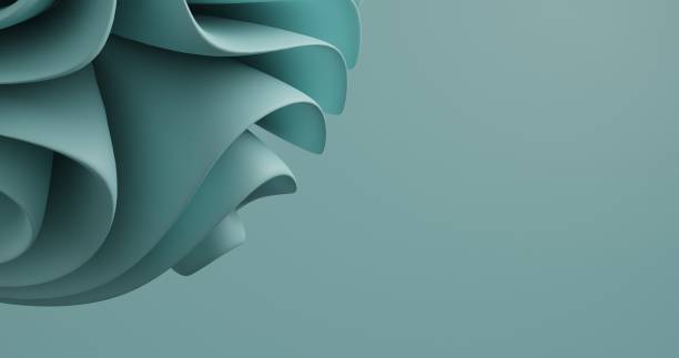 Soft wavy shapes. Trendy modern abstract background. Windows 11 style. 3D render illustration