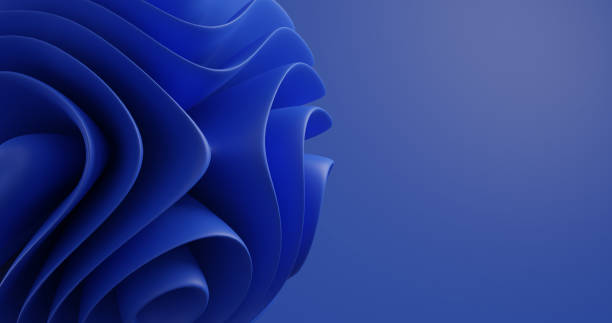 istock Soft wavy shapes. Trendy modern abstract background. Windows 11 style. 3D render illustration 1387615813