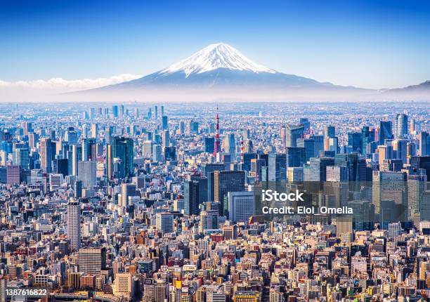 Tokyo Skyline With Mt Fuji Stock Photo - Download Image Now - Tokyo - Japan, Japan, Mt. Fuji