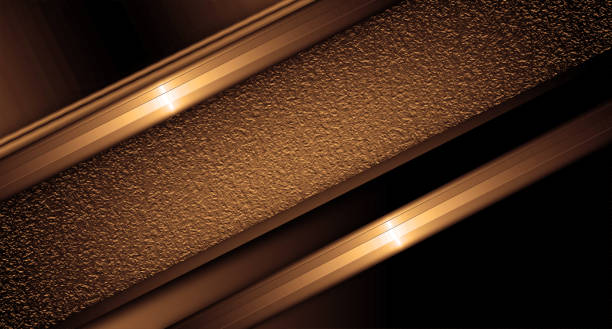 istock Abstract engraved bronze plate. Geometry diagonal lines background, futuristic technology modern design. 1387619808