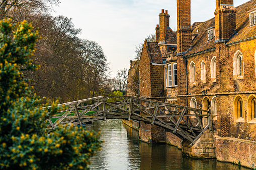 he Mathematical Bridge over the River Cam in the university city of Cambridge, England