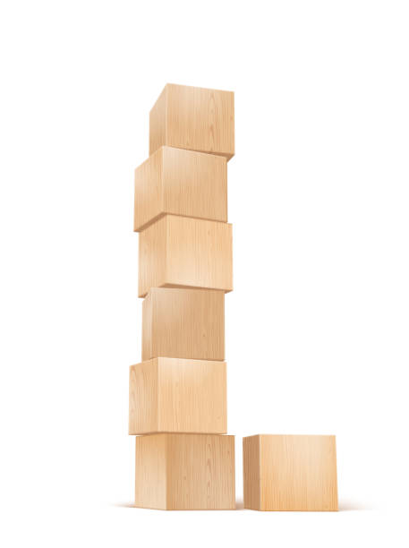 куча деревянных блоков - wood toy block tower stock illustrations