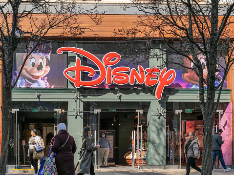 London, UK- March 10, 2022: The retail shop of Disney on Oxford street of London.
