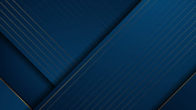 Dark blue and golden abstract tech geometric motion background