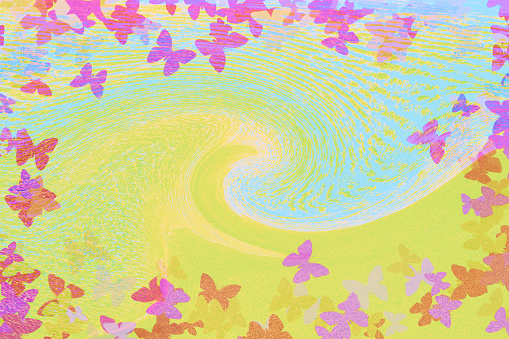 Abstract background with butterflies