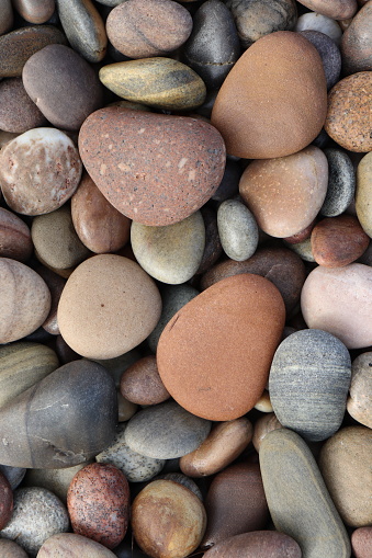 Close up of peebles on beach