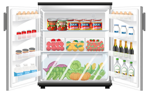 istock Refrigerator with lots of food 1387635428