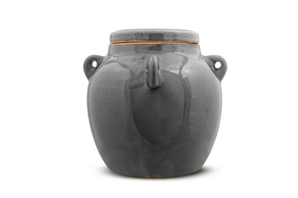 istock gray clay pot isolated on white background 1387636647