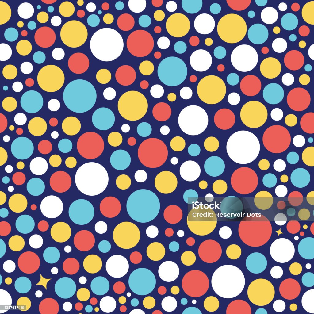 Patterning Spots Hand Drawn Childish Spots Seamless Rectangular Colored Pattern Stock ...